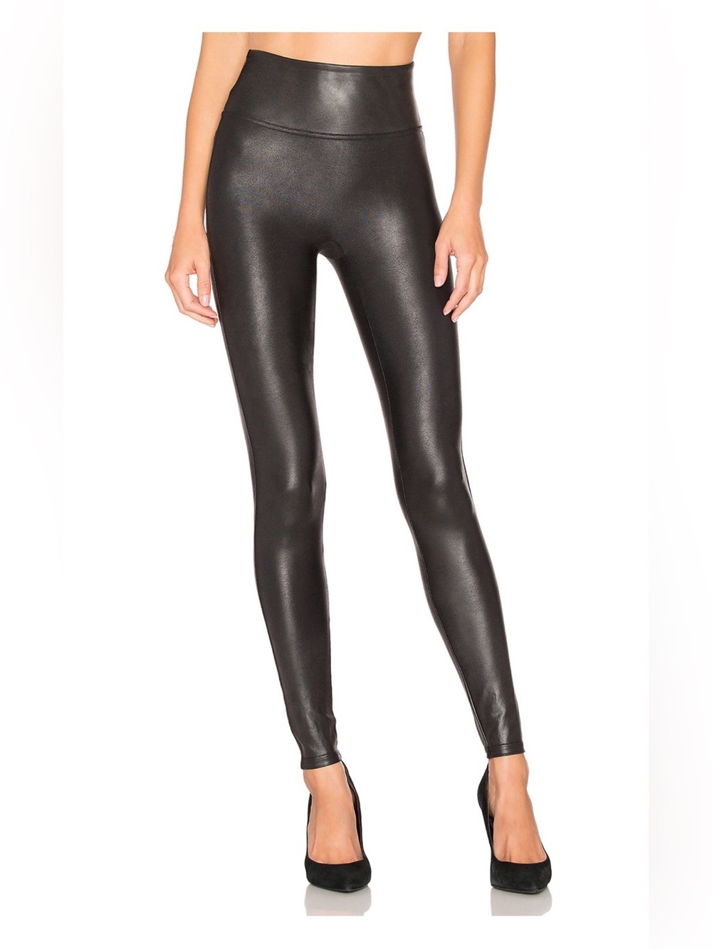 Faux Leather Leggings - Black SPANX Small